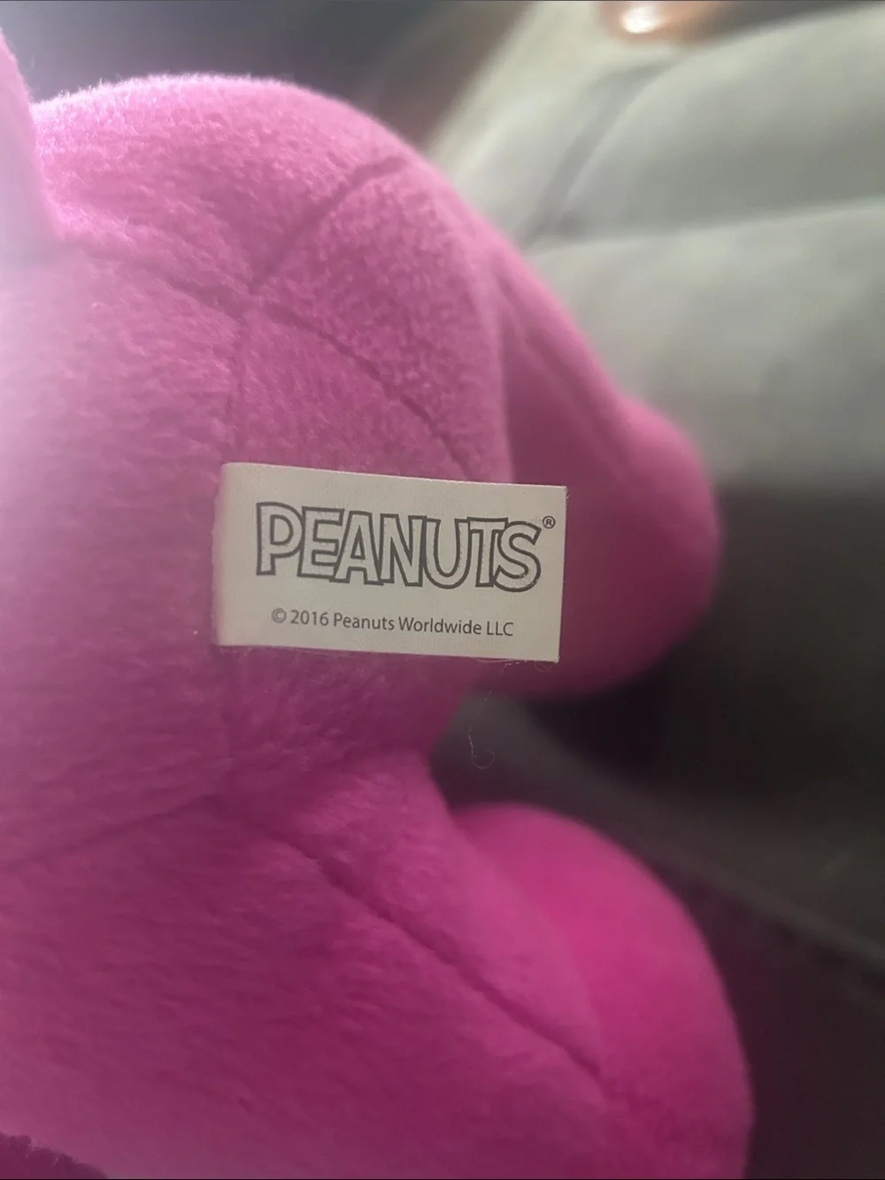 Rare Peanut Snoopy  Pink & Black Plush Dog introduced in Cedar Point Ohio